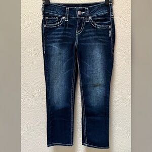 Silver Jeans Women's Suki Mid Capri Blue Jeans  Size-25